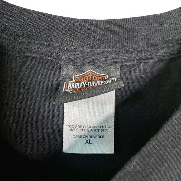 Harley-Davidson XL Black T-Shirt "Its A Free Country Live Like It" 100% Pre-Shru - Picture 3 of 4